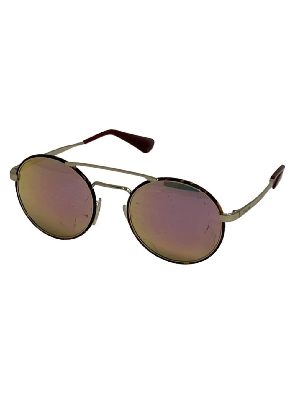 Prada Sunglasses Pink Gold Multi Mirror Lens Eyewear